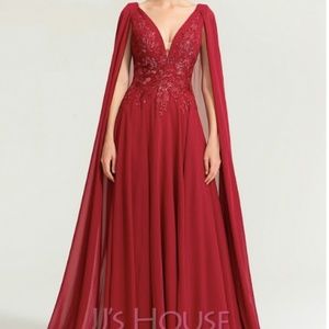 JJ's House Burgundy Gown